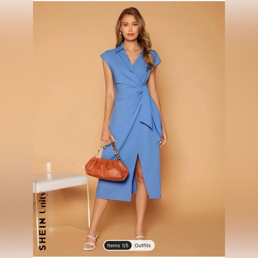 NWT Blue wrap dress XS